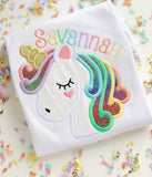 Pastel Rainbow Unicorn shirt or bodysuit for girls - Darling Little Bow Shop