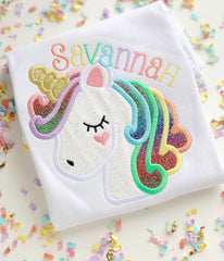 Pastel Rainbow Unicorn shirt or bodysuit for girls