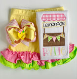 Smiling Lemon hairbow, choose single or double stacked - Darling Little Bow Shop