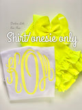 Neon Yellow Monogrammed bodysuit, shirt or tank - Darling Little Bow Shop