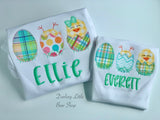 Boys Easter Chick bodysuit or shirt -- pastel plaid - Darling Little Bow Shop