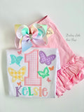 Butterfly Pastel Birthday Bodysuit or Shirt - ANY AGE - Darling Little Bow Shop