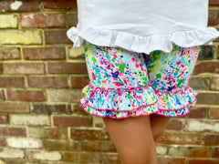 Tropical Print Ruffle Shorties | Ruffle Shorts