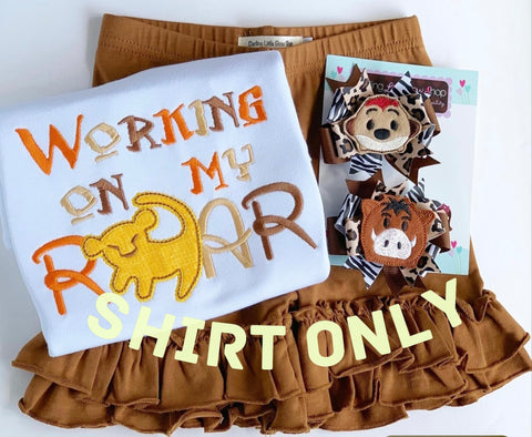 Working on my Roar shirt, ruffle shirt, tank or bodysuit - Darling Little Bow Shop