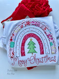 Merry Christmas Rainbow shirt or bodysuit for girls - Darling Little Bow Shop