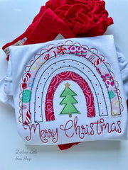 Merry Christmas Rainbow shirt or bodysuit for girls