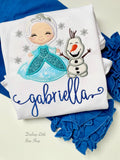 Elsa & Olaf bodysuit or shirt for girls - Darling Little Bow Shop