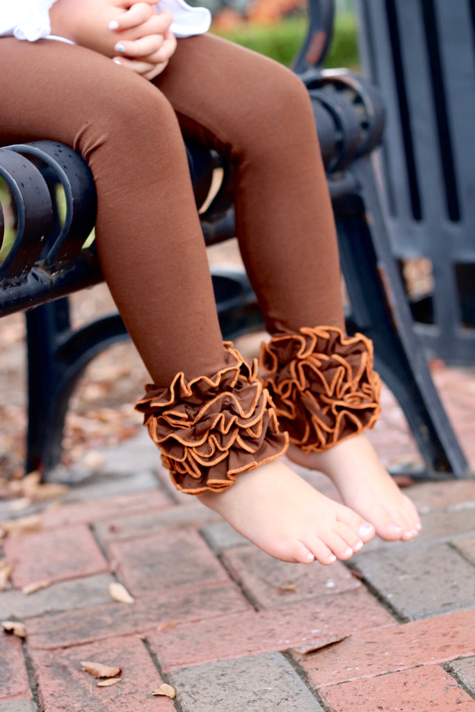 Turkey Truffles Ruffle Leggings - Brown Icings Ruffle Leggings