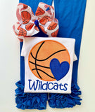 Basketball Hairbow - choose 4-5” or 7” - Darling Little Bow Shop