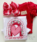 Valentine Rainbow shirt or bodysuit for girls - Darling Little Bow Shop