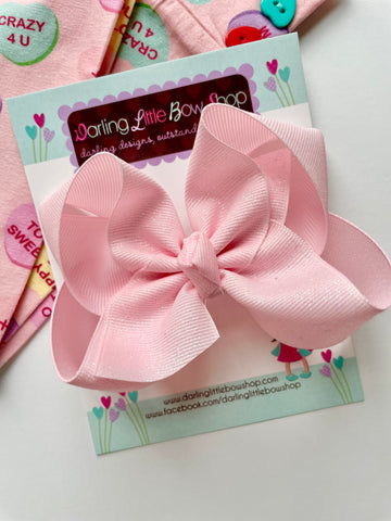 Ballerina Pink Glitter Hairbow - Darling Little Bow Shop