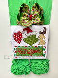 Grinch and Max ruffle shirt for girls - Darling Little Bow Shop