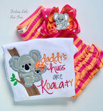 Koala Bow -- 5" Koala bow in pink and orange - Darling Little Bow Shop