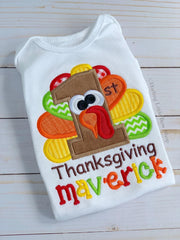1st Thanksgiving bodysuit for baby boys or girls