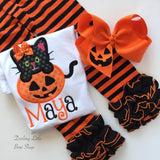 JackOLantern HairBow - Darling Little Bow Shop