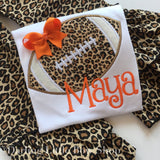 Leopard Football shirt or bodysuit for girls - Darling Little Bow Shop