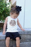 Leopard Print Monogram shirt, ruffle shirt, tank or bodysuit - Darling Little Bow Shop