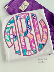 Lilly Monogram Girls shirt, ruffle shirt, tank or bodysuit - Mermaid in the Shade in lavender and purple