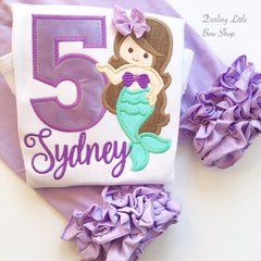 Mermaid Birthday Shirt or bodysuit for girls ANY AGE