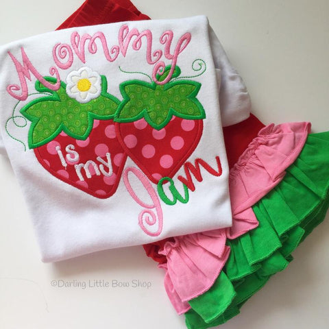 Mommy is my Jam Strawberry shirt, tank top or bodysuit for girls - Darling Little Bow Shop