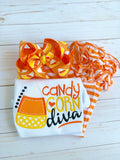 Orange and White Striped ruffle leggings - Darling Little Bow Shop