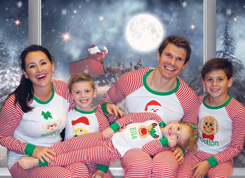 LIMITED Family Christmas Pajamas and Nightgowns - raglan striped style - infant to adult sizes - Darling Little Bow Shop