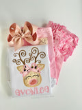 Pink and Gold Ribbon bow, choose single layer or double stacked - Darling Little Bow Shop