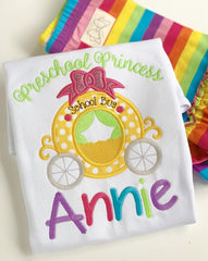 Girls School Shirt - Kindergarten Princess or Preschool Princess, etc