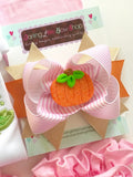 Pretty Pumpkin hairbow in pink and gold - Darling Little Bow Shop