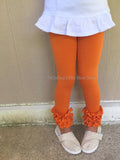 Pumpkin Orange Icing Leggings - size NB to 12 - Darling Little Bow Shop
