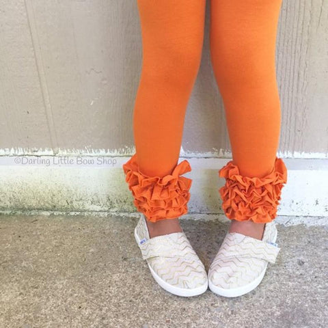 Pumpkin Orange Icing Leggings - size NB to 12 - Darling Little Bow Shop
