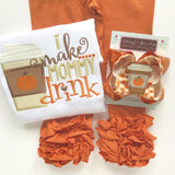 Pumpkin Spice Latte bow - Darling Little Bow Shop