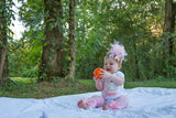 Pumpkin First birthday Tutu outfit in pink, peach and gold - Darling Little Bow Shop