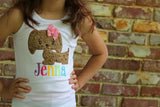 Dachsund shirt or bodysuit for girls, sweet puppy with a rainbow name - Darling Little Bow Shop