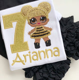 Queen Bee Doll Birthday Shirt for girls - Darling Little Bow Shop