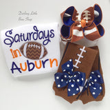 Football shirt or bodysuit for girls - Saturdays are for Footbal - customize with team name and colors - Darling Little Bow Shop