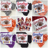 Football shirt or bodysuit for girls - Saturdays are for Footbal - customize with team name and colors - Darling Little Bow Shop