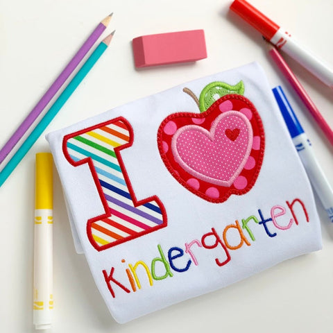 I love School shirt -- customize for preschool, kindergarten, 1st grade, etc - Darling Little Bow Shop