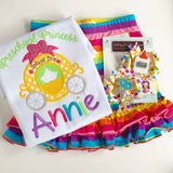 School Hairbows - sweet Glue and Scissors piggies set with bright rainbow ribbons - Darling Little Bow Shop