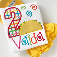 Taco Birthday Shirt or bodysuit for girls - Any Age, fun for Taco TWOsday