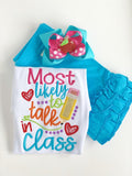 Girls School Shirt - Most Likely to Talk in Class - Darling Little Bow Shop
